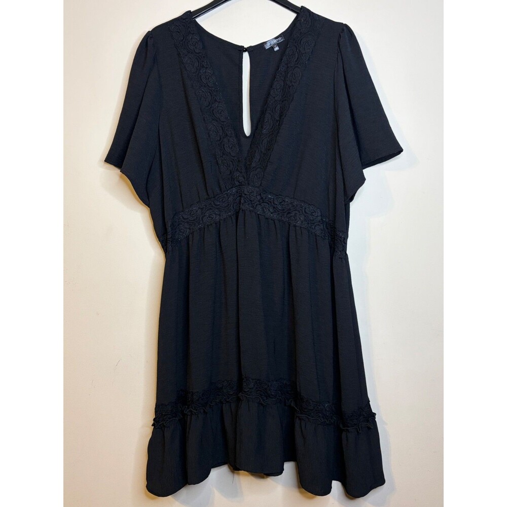 Curvy Sense Women's Ruffle Black Dress Size 4X
